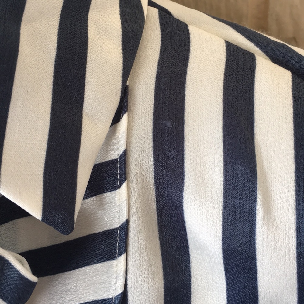 Zara Basic Collection Striped Blouse Bow Detail - image 7